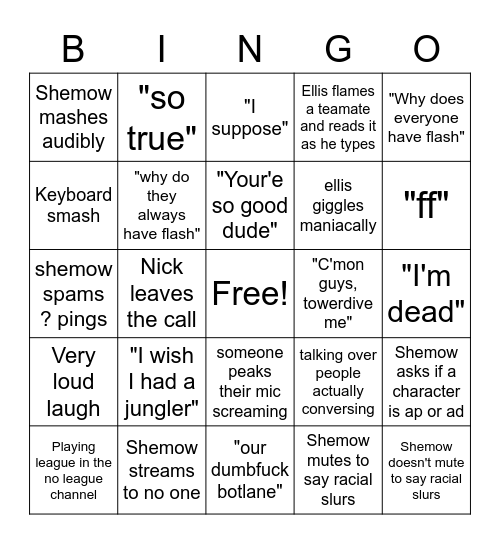 Why is there a separate channel? Bingo Card