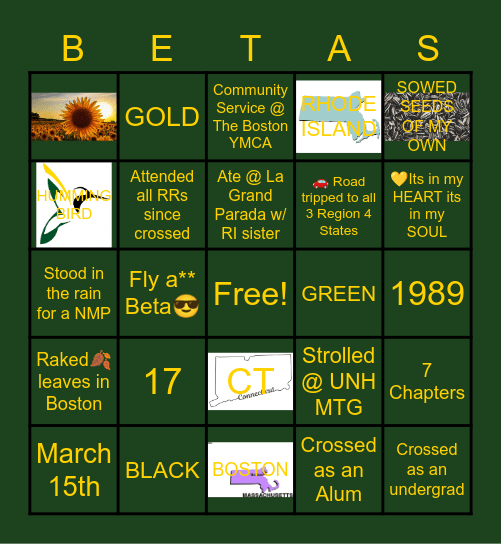 REGION 4 BETA BINGO Card