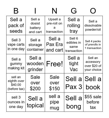 Mood Bingo Card