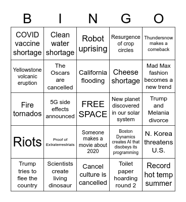 2021 Bingo Card