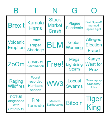 2020 Ba-ba-ba-ba-BINGO! Bingo Card
