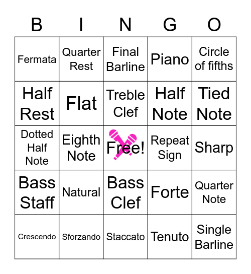 Squad Music Symbols Bingo! Bingo Card