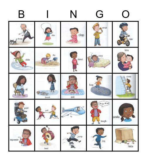 Verbs Bingo Card