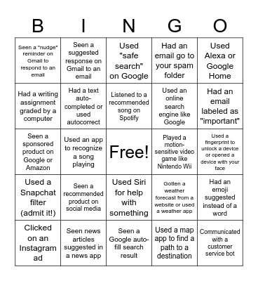 AI BINGO Card