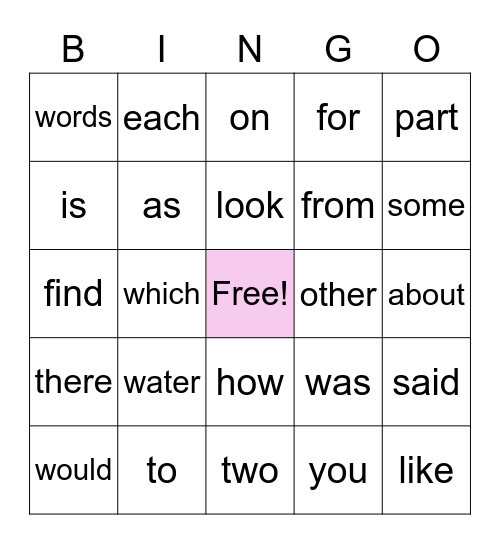 BINGO Card