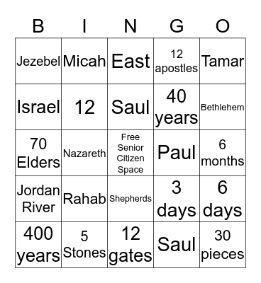 Christian Family Cluster Circle Christmas Dinner Bingo Card