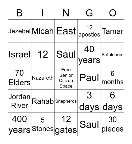 Christian Family Cluster Circle Christmas Dinner Bingo Card