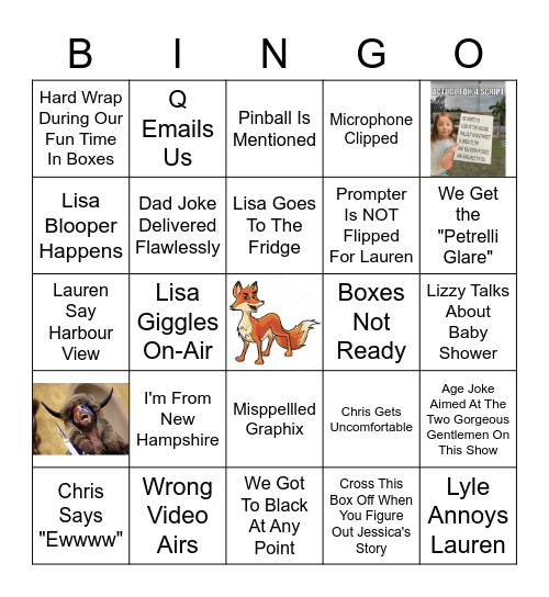 FAB FOX FRIDAY Bingo Card