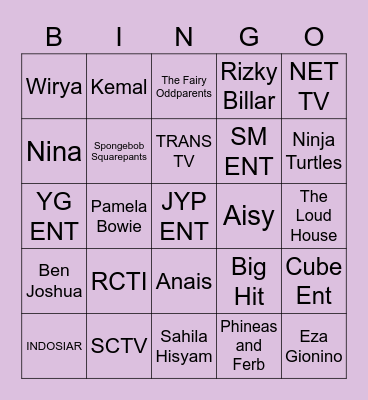 Nina’s Bingo! Bingo Card