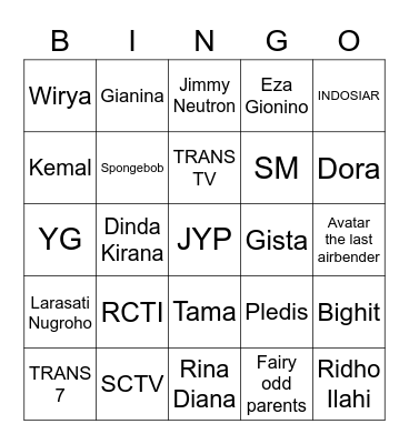Tama Bingo Card