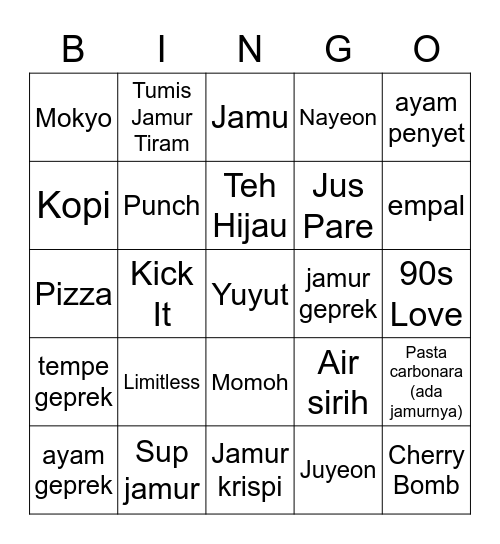 Mamartha Bingo Card