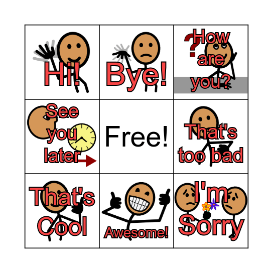 Greeting Bingo Card