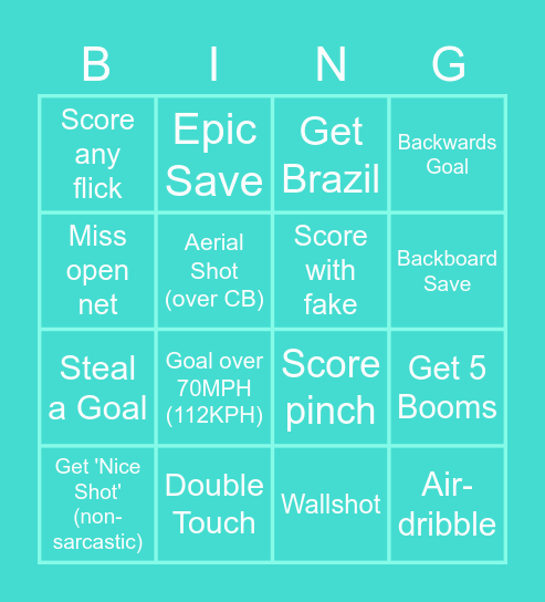 This is Rocket League! Bingo Card