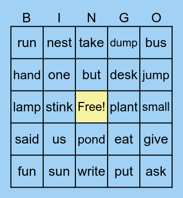 Group 2 Bingo Card