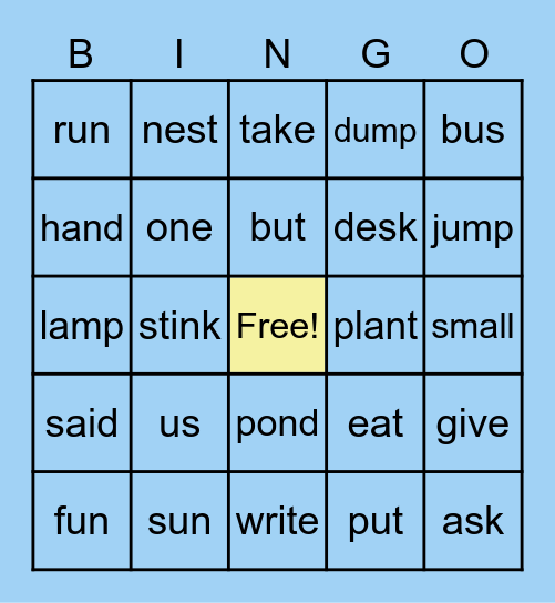 Group 2 Bingo Card