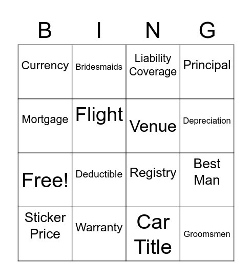 finance Bingo Card