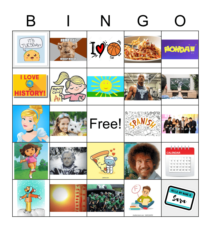 1st Week BINGO Card