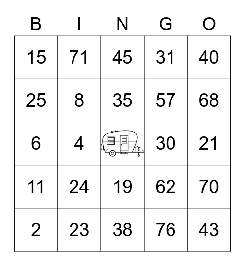 JAROS FAMILY - CAMPING TIME Bingo Card