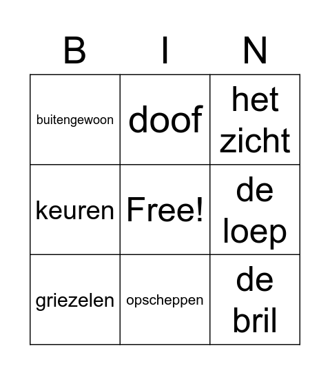 Bingo thema 2 Bingo Card