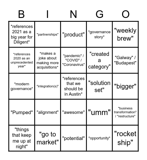 Keynote Bingo Card