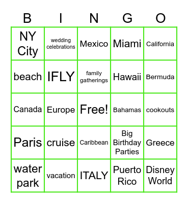 Life After COVID Bingo Card