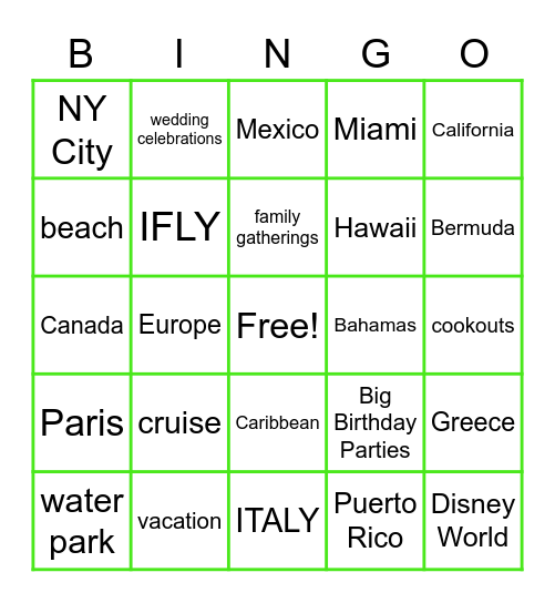 Life After COVID Bingo Card