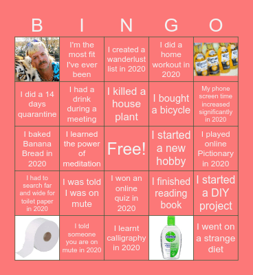 2020 X-Mas Year End BINGO Card