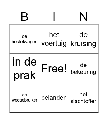 Bingo thema 1 Bingo Card