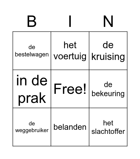 Bingo thema 1 Bingo Card