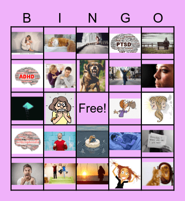 Emotions and Psychiatric Disorders Bingo Card