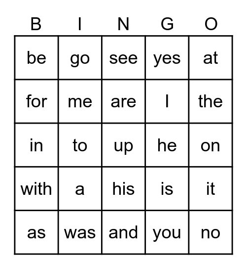 KG.  Qtr 1 Bingo Card