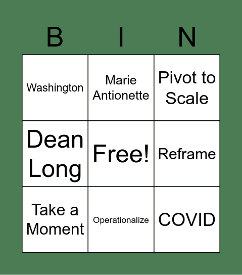 THR Bingo Card