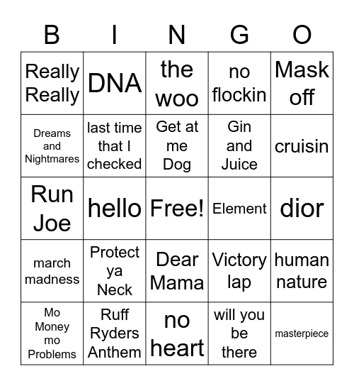 Birthday Bingo Card