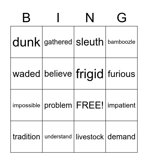 Click Clack Moo Bingo Card