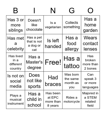 Team People-Bingo Card