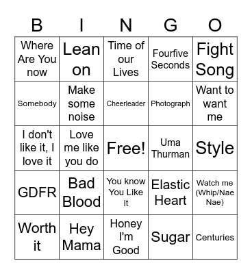 DJ Bingo Kids BOP Bingo Card