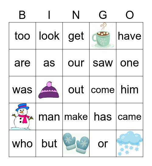 Grade 1 HFW Bingo Card