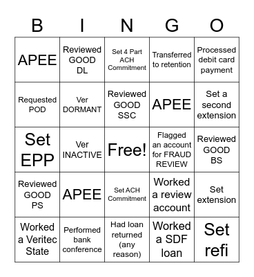 Dakota Performance Tier 2 BINGO Card