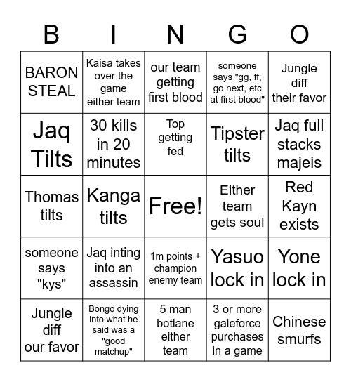 5V5 CLOWN FIESTA BINGO Card