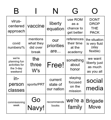 Supe/Dant call Bingo Card