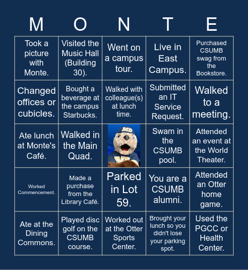 CSUMB BINGO Card