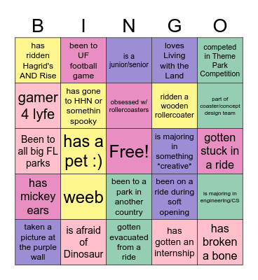 TPED Bingo Card