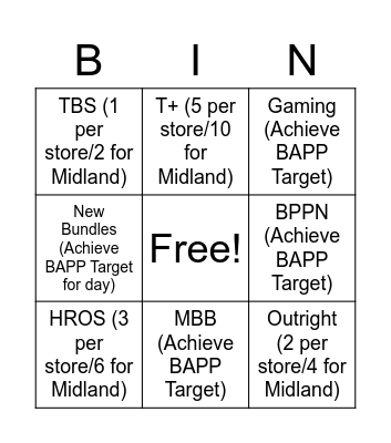 60'Tea Bingo Card