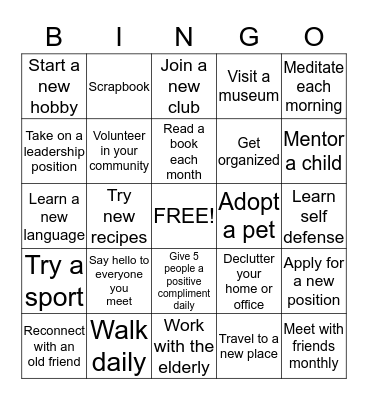 Step Out Of  Your Box  Bingo Card