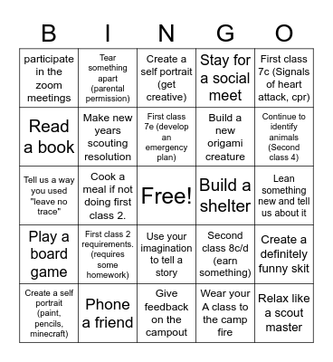 TFC bingo card Bingo Card