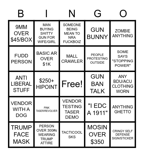 Gun Show Bingo! Bingo Card
