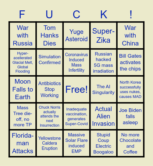 2021 Bingo Card