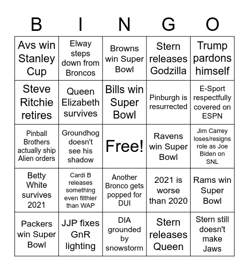 CPC - 2021 Bingo Card