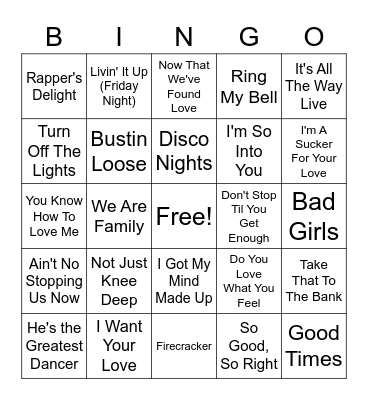 1979 R&B Bingo Card