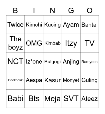 SD00SEOYEON Bingo Card